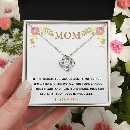 Eternity Mom Love Necklace Love Knot Necklace