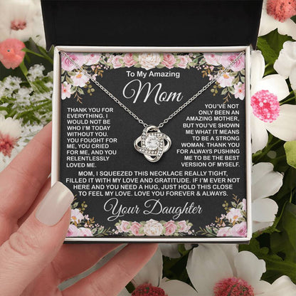 Gift For Amazing Mom Gift For Mom From Daughter Love Knot Necklace