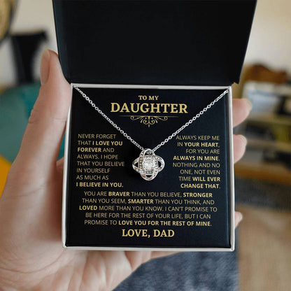 Gift For Daughter From Dad Loved More Than You Know Necklace Love Knot Necklace