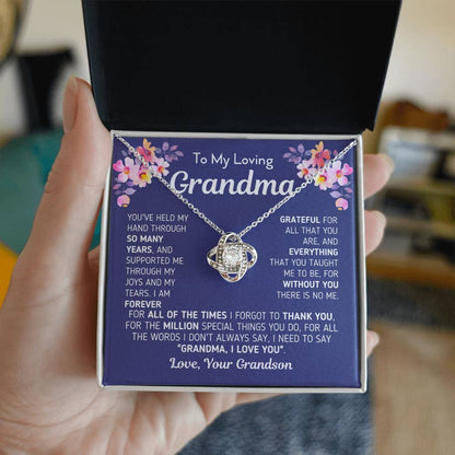 Gift For Grandma From Grandson Without You There Is No Me Knot Necklace Love Knot Necklace