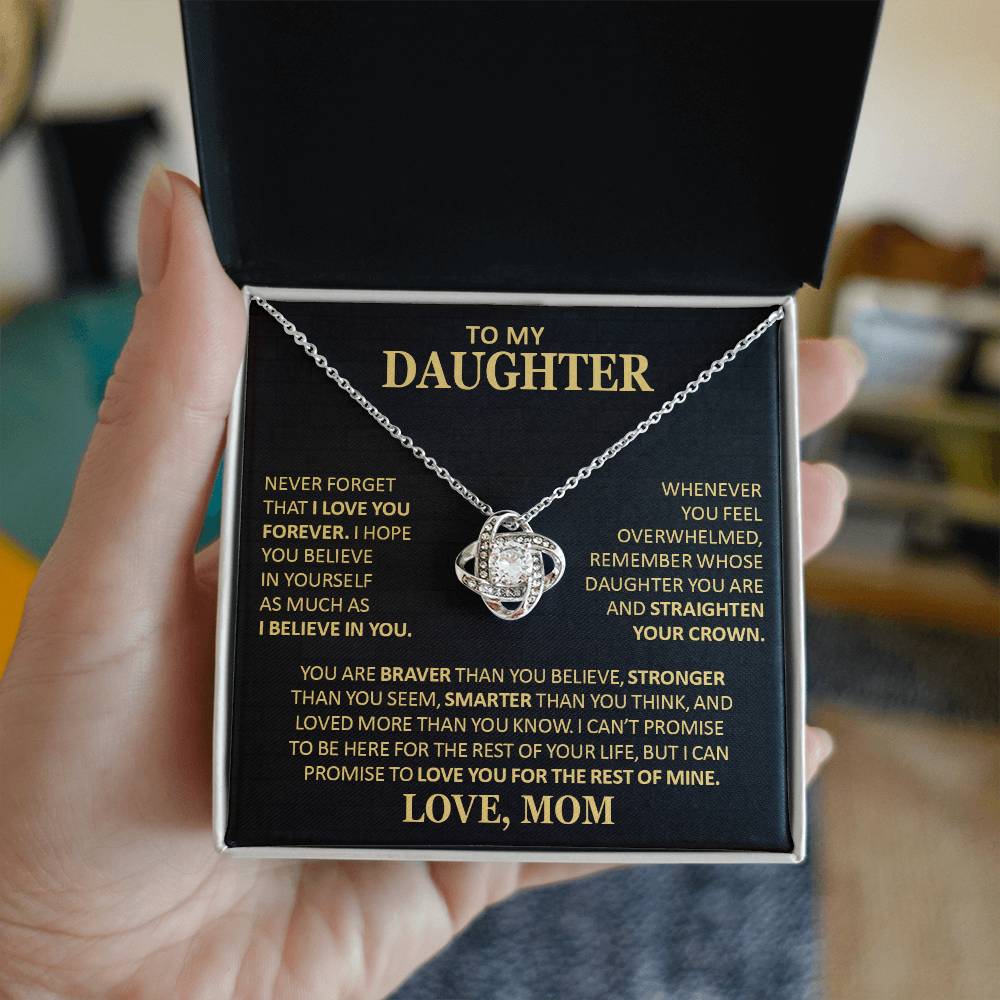 Beautiful Gift For Daughter From Mom Never Forget That I Love You Necklace Love Knot Necklace
