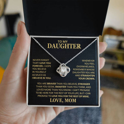Beautiful Gift For Daughter From Mom Never Forget That I Love You Necklace Love Knot Necklace