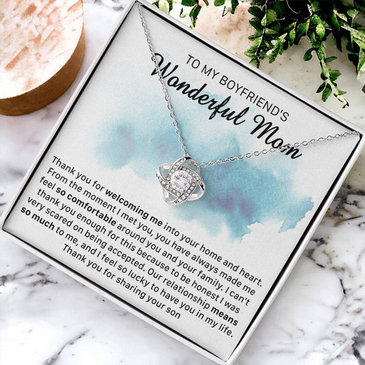 Gift For Boyfriend's Mom Comfortable Accepted Love Knot Necklace Love Knot Necklace