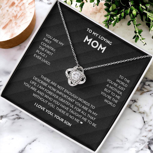 Without You There's No Me - Mother's Day Necklace Love Knot Necklace