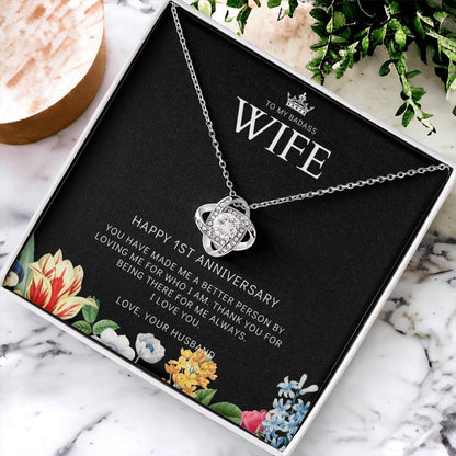 1 Year Anniversary Gift For Wife 1 Year Anniversary Gifts 1 Year Wedding Anniversary Gift Ideas 1St Wedding Anniversary Gift F(8) Love Knot Necklace