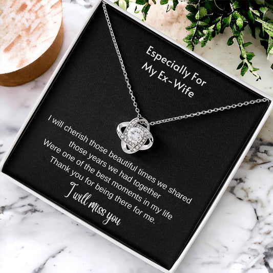 Ex-Wife Divorced Departing Gift Former Wife For My Ex Birthday Mother's Day Breakup Gift Friendship P Love Knot Necklace