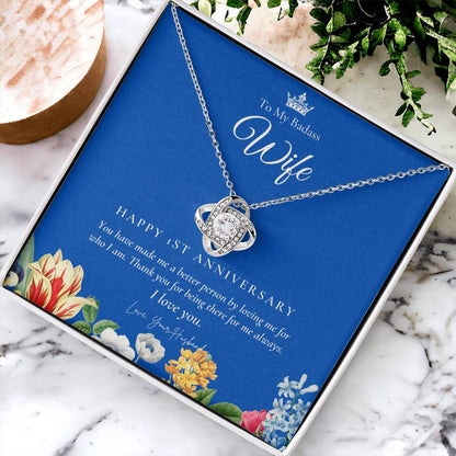 1 Year Anniversary Gift For Wife 1 Year Anniversary Gifts 1 Year Wedding Anniversary Gift Ideas 1St Wedding Anniversary Gift F(6) Love Knot Necklace