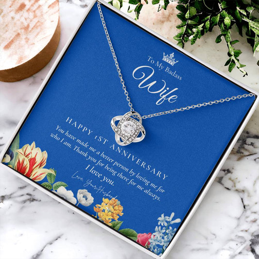 1 Year Anniversary Gift For Wife 1 Year Anniversary Gifts 1 Year Wedding Anniversary Gift Ideas 1St Wedding Anniversary Gift F(6) Love Knot Necklace