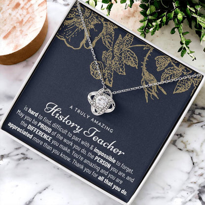 Gift For History Teacher History Teacher Gift History Teacher Appreciation Gift Love Knot Necklace