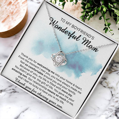 Gift For Boyfriend's Mom Comfortable More Joy Love Knot Necklace Love Knot Necklace