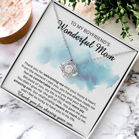 Gift For Boyfriend's Mom Comfortable More Joy Love Knot Necklace Love Knot Necklace