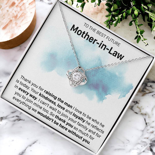Gift For Future Mother-In-Law - Lux Can't Wait To Join Love Knot Necklace Love Knot Necklace