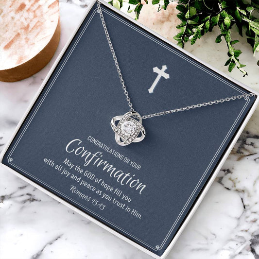 Confirmation Gift For Young Ladies Confirmation Granddaughter Love Knot Necklace Confirmation Gift Ideas For Girls Catholic Confirmation Love Knot Necklace