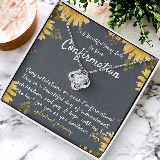 Confirmation Gift For Girls Confirmation Granddaughter Goddaughter Confirmation Confirmation Gift Ideas For Girls Catholic Confirmation Love Knot Necklace