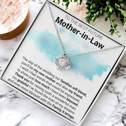 Gift For Future Mother-In-Law Families Blend Love Knot Necklace Love Knot Necklace