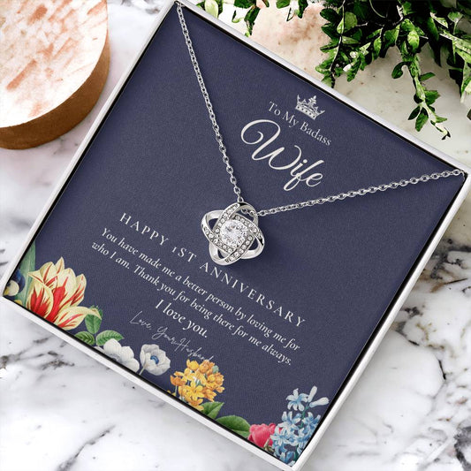 1 Year Anniversary Gift For Wife 1 Year Anniversary Gifts 1 Year Wedding Anniversary Gift Ideas 1St Wedding Anniversary Gift F(9) Love Knot Necklace