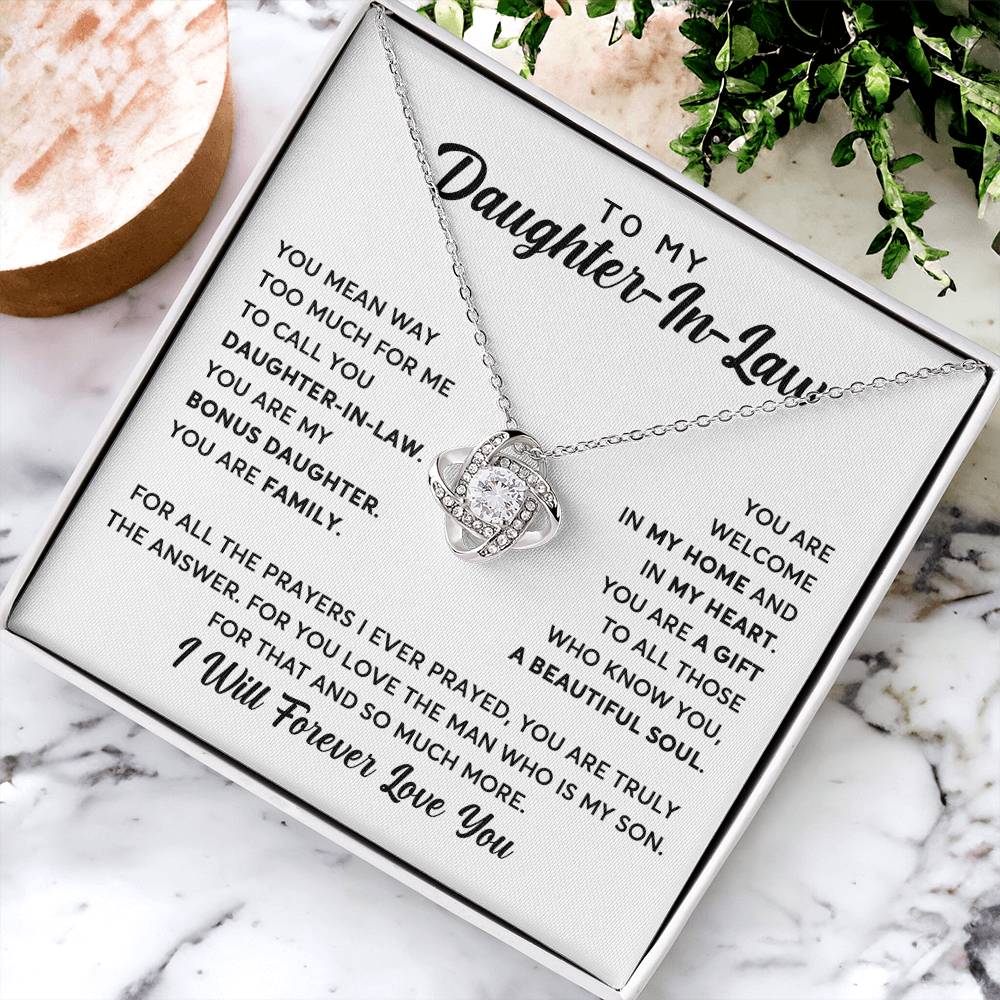 Daughter-In-Law - You Are Family - Necklace Love Knot Necklace