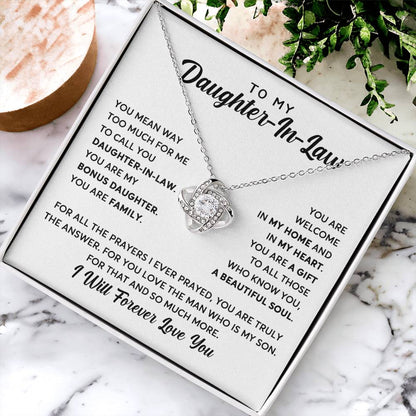 Daughter-In-Law - You Are Family - Necklace Love Knot Necklace