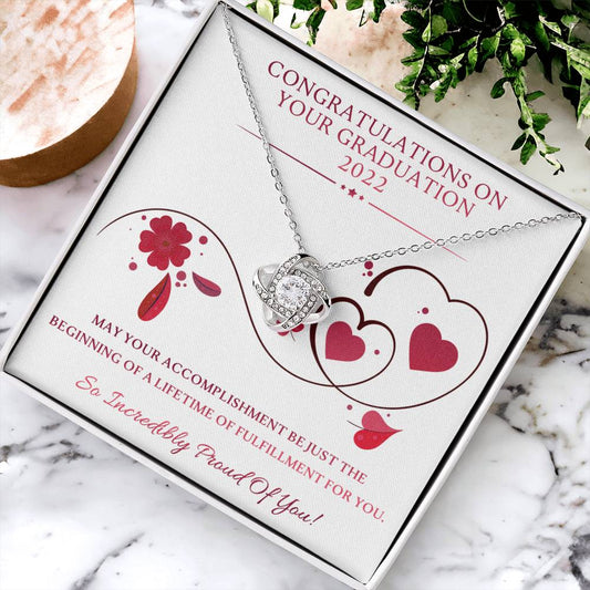 Class Of 2022 Gift Necklace For Daughter Graduation Necklace For Granddaughter Graduation Gifts F Love Knot Necklace