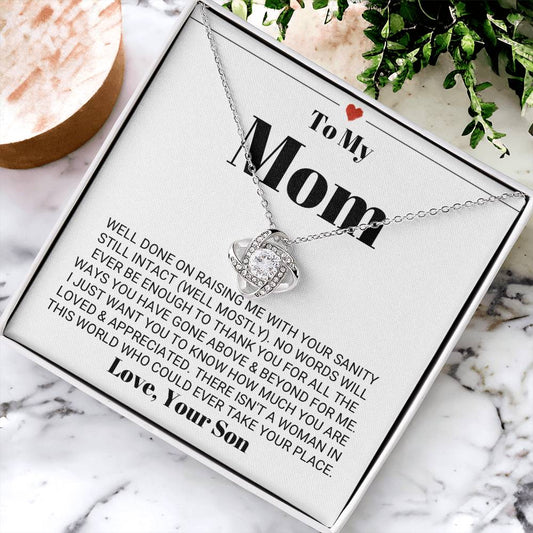 Funny Heartwarming Mother's Day Gift Love Knot Necklace