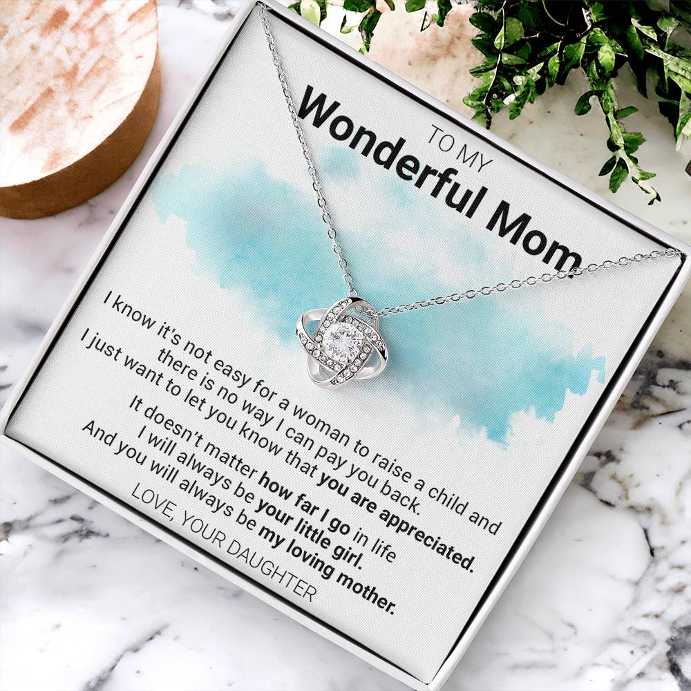 Gift For Mom - My Loving Mother - Love Knot Love Knot Necklace