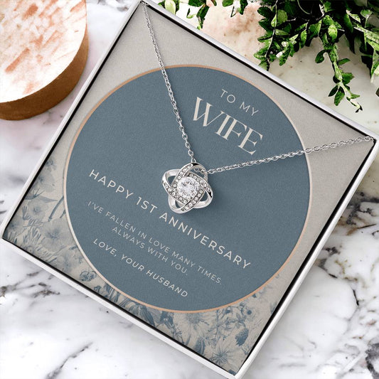 1 Year Anniversary Gift For Wife  1 Year Anniversary Gifts  1 Year Wedding Anniversary Gift Ideas  1St Wedding Anniversary Gift F(2) Love Knot Necklace