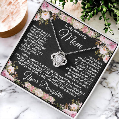 Gift For Amazing Mom Gift For Mom From Daughter Love Knot Necklace