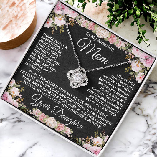 Gift For Amazing Mom Gift For Mom From Daughter Love Knot Necklace