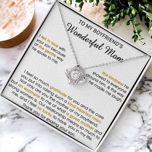 Gift For Boyfriend's Mom Gentle Way Hearted Man Love Knot Necklace Love Knot Necklace