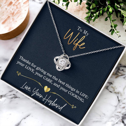 Wife - Thanks For Giving Me Love Knot Necklace