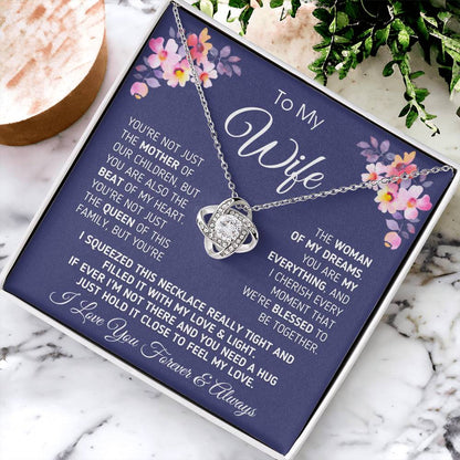 To My Wife Necklace Sentimental Gift For Wife From Husband Wife Birthday Anniversary Gift Love Knot Necklace