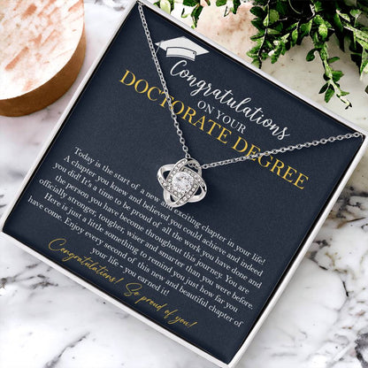 Doctorate Degree Graduation Gift Necklace Graduating Class Of 2022 Doctoral Degree Graduation Gift F Love Knot Necklace