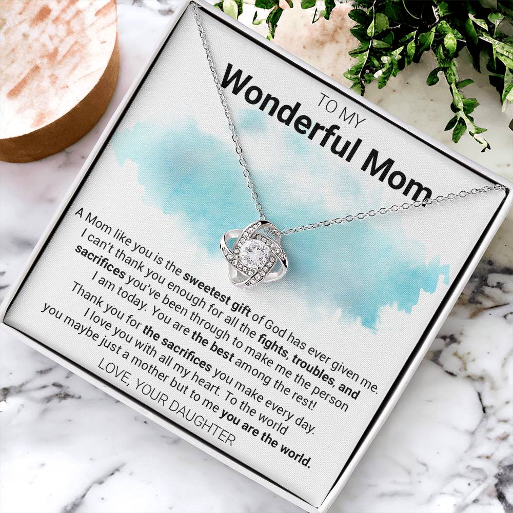 Gift For Mom - The Sweetest Love Knot Necklace