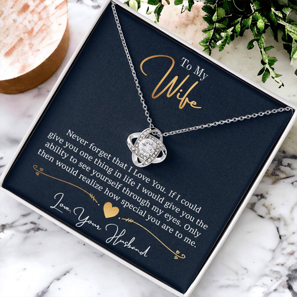 Wife - Never Forget That I Love You Love Knot Necklace