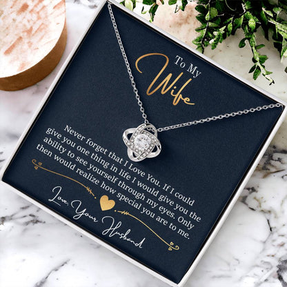 Wife - Never Forget That I Love You Love Knot Necklace