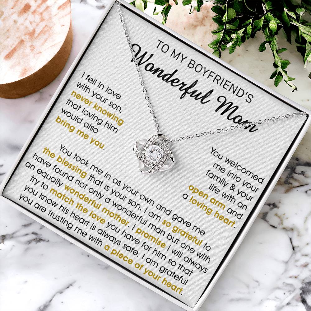 Gift For Boyfriend's Mom Bring Welcomed Wonderful Mother Love Knot Necklace Love Knot Necklace