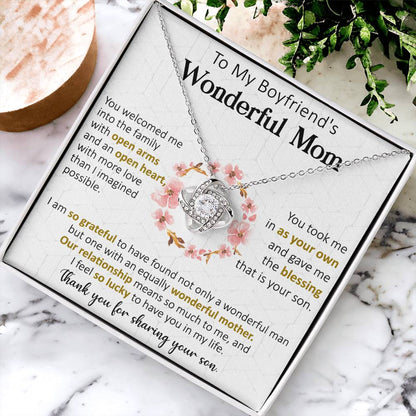 Gift For Boyfriend's Mom Welcomed Equally Wonder Mother Love Knot Necklace Love Knot Necklace