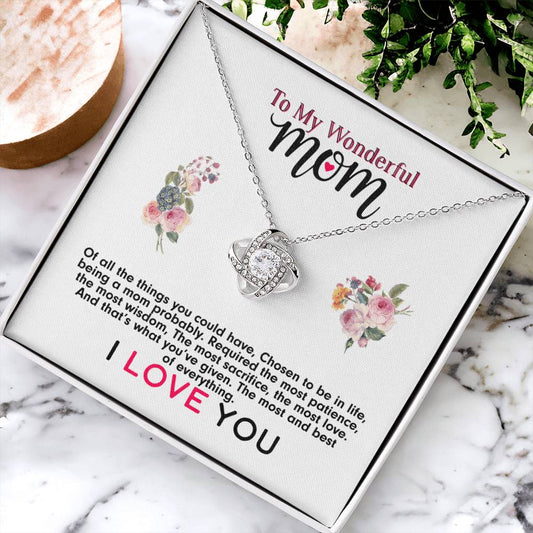 Gift For Mom - Love Knot Necklace 3 Love Knot Necklace