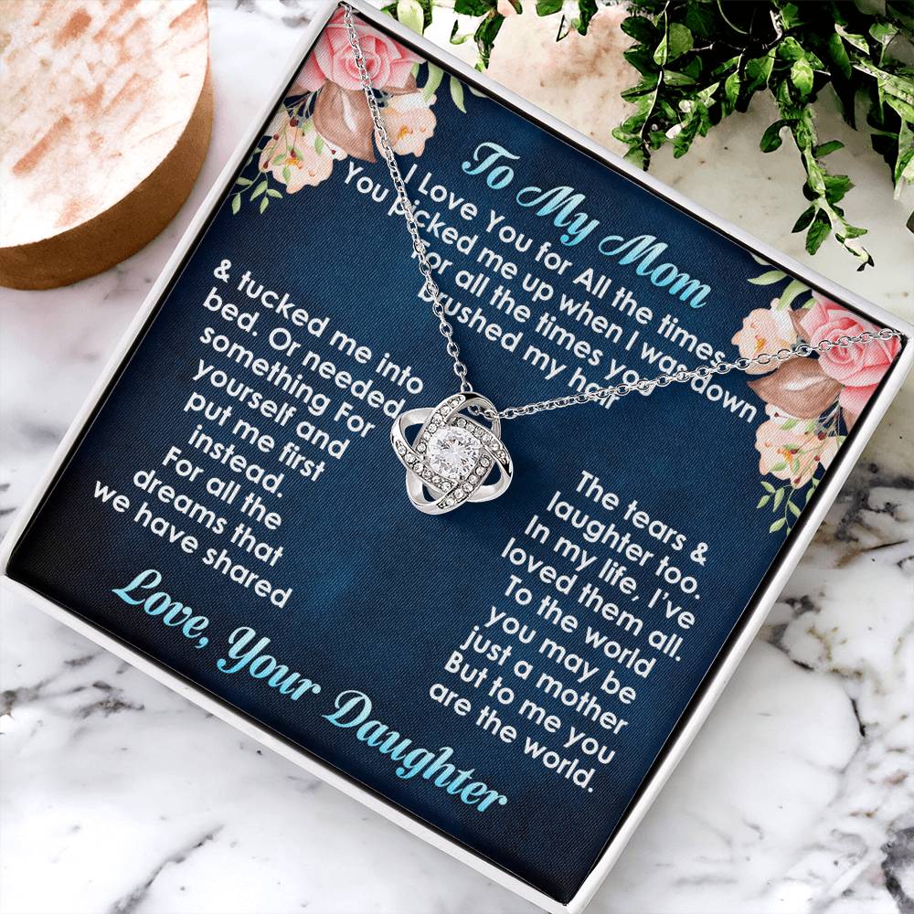 Best Necklace Gift For Mom From Daughter Love Knot Necklace