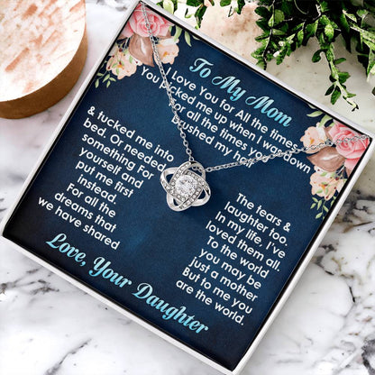 Best Necklace Gift For Mom From Daughter Love Knot Necklace