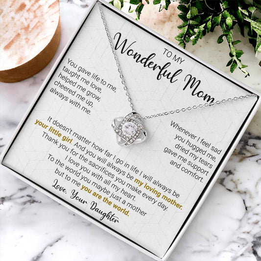 Gift For Mom - Your Little Girl - Love Knot Love Knot Necklace