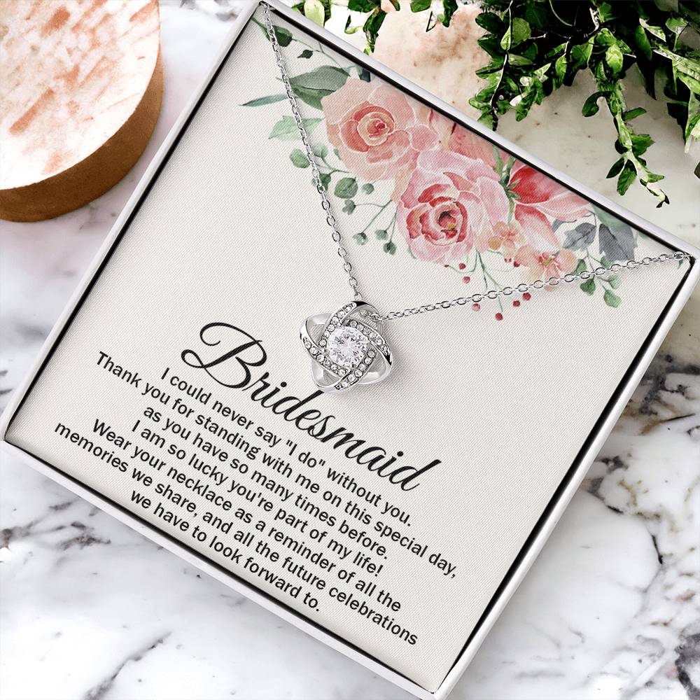 Bridesmaid Necklace Bridesmaid Thank You Gift Wedding Gift For Brid Love Knot Necklace