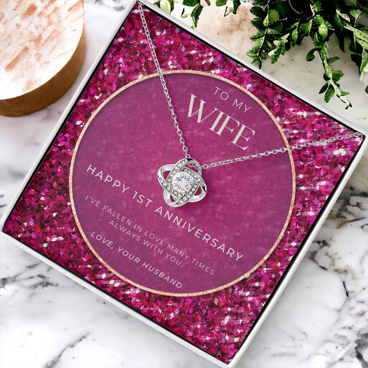 1 Year Anniversary Gift For Wife  1 Year Anniversary Gifts  1 Year Wedding Anniversary Gift Ideas  1St Wedding Anniversary Gift F(5) Love Knot Necklace