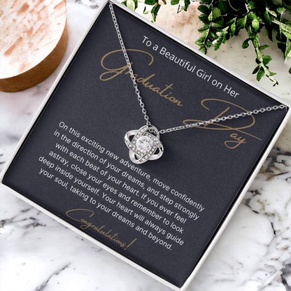 Gift For Girls On Graduation  Love Knot Necklace