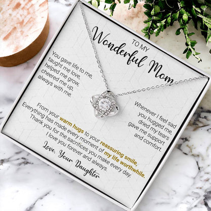 Gift For Mom - Dry My Tear - Love Knot Love Knot Necklace