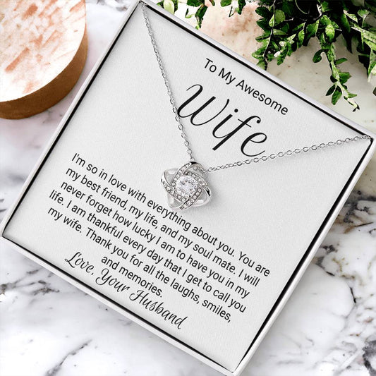 Birthday Necklace For Wife - Love Knot Love Knot Necklace