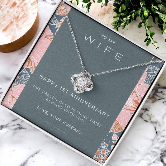 1 Year Anniversary Gift For Wife  1 Year Anniversary Gifts  1 Year Wedding Anniversary Gift Ideas  1St Wedding Anniversary Gift F(6) Love Knot Necklace