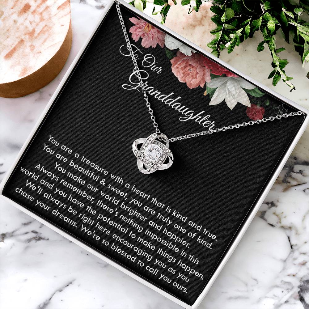 To Our Granddaughter Necklace Gift For Granddaughter On Graduation Birthday Christmas Gift Granddaughter Ne Love Knot Necklace