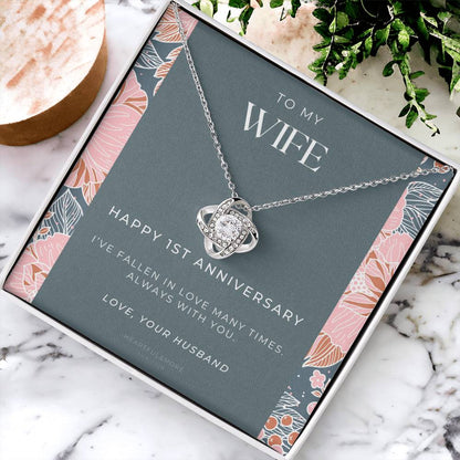 1 Year Anniversary Gift For Wife  1 Year Anniversary Gifts  1 Year Wedding Anniversary Gift Ideas  1St Wedding Anniversary Gift F(9) Love Knot Necklace