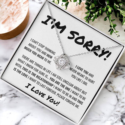 You Are The One Apology Necklace Love Knot Necklace